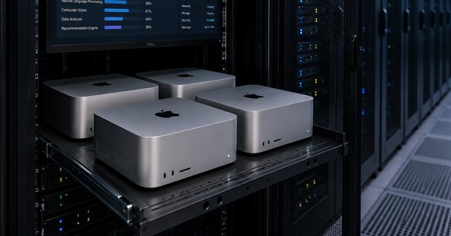 Mac Studio 部署於企業伺服器機房,用作 Private AI 運算處理。